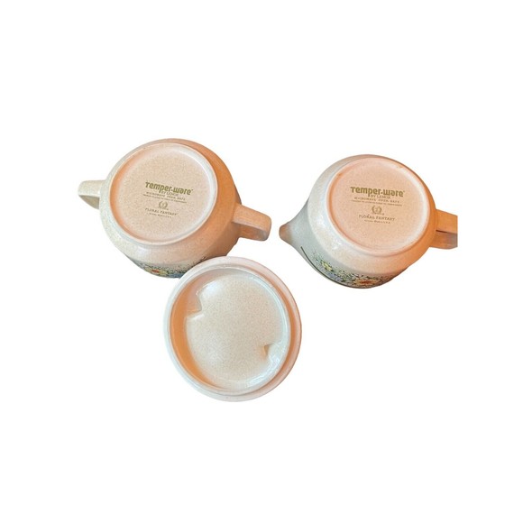 Temperware by Lenox Cream & Sugar Floral Fantasy 1978-81 Discontinued Pattern - Picture 3 of 7